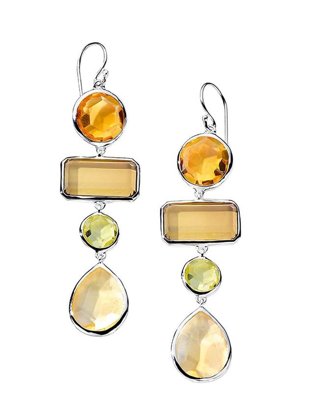 Womens 925 Rock Candy Large Mixed-Cut 4-Stone Doublet Drop Earrings Product Image