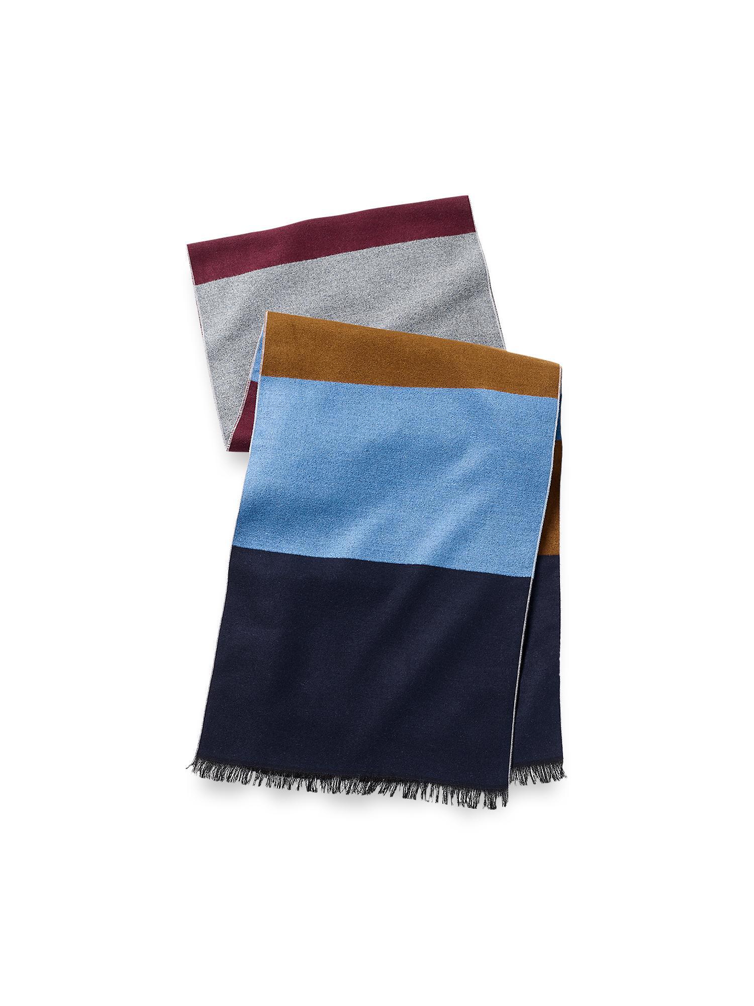 Color Block Brushed Silk Scarf - Navy Multi Product Image