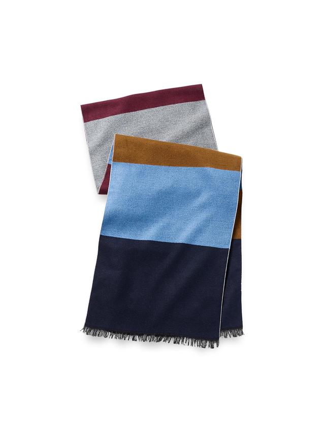 Color Block Brushed Silk Scarf - Navy Multi Product Image