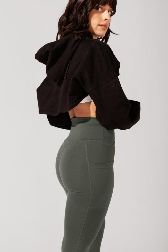 Crisscross Hourglass® Leggings with Pockets - Dark Sage Product Image