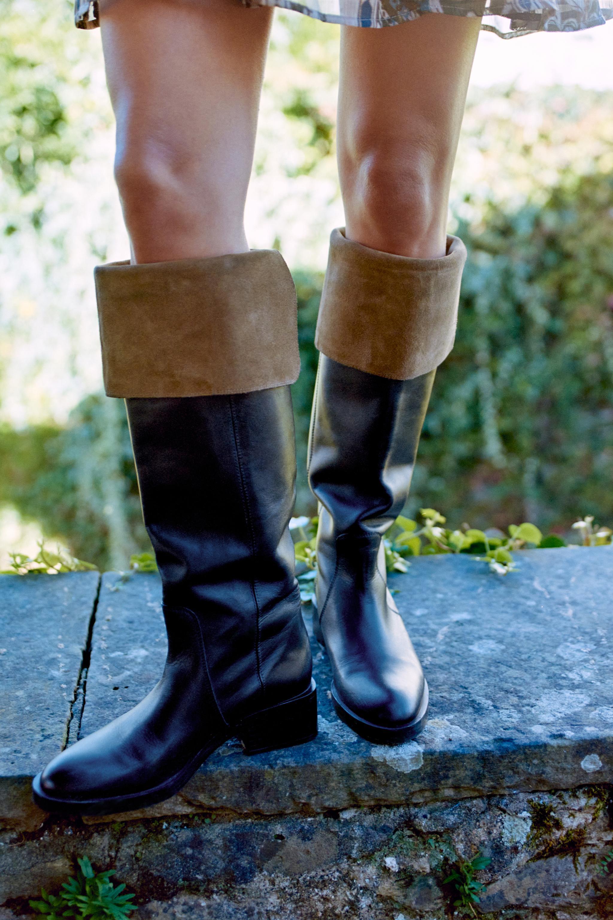 LEATHER KNEE HIGH BOOTS product image