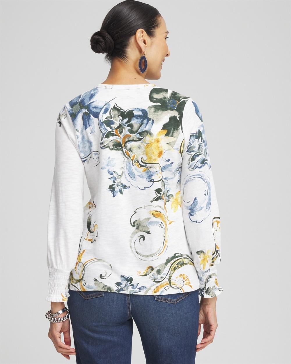 Floral Smocked Sleeve Tee Product Image