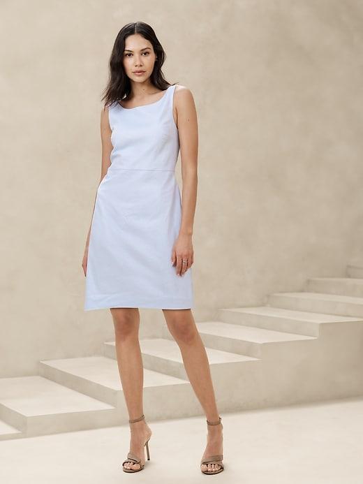 Linen-Blend Sheath Mini Dress Product Image