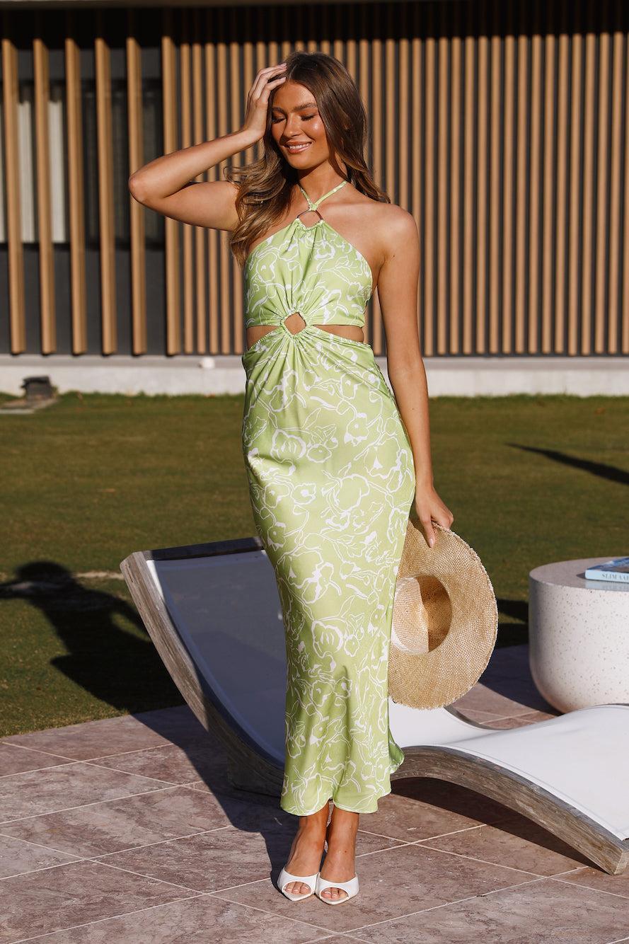 Eclipsed Thoughts Maxi Dress Green Product Image