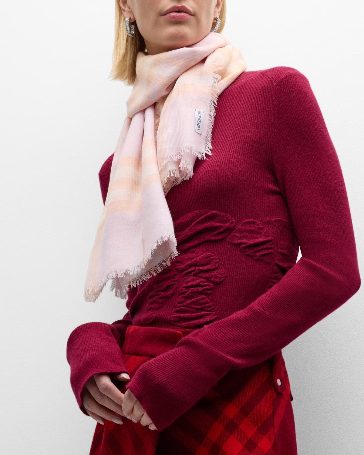 Womens Check Wool Scarf Product Image