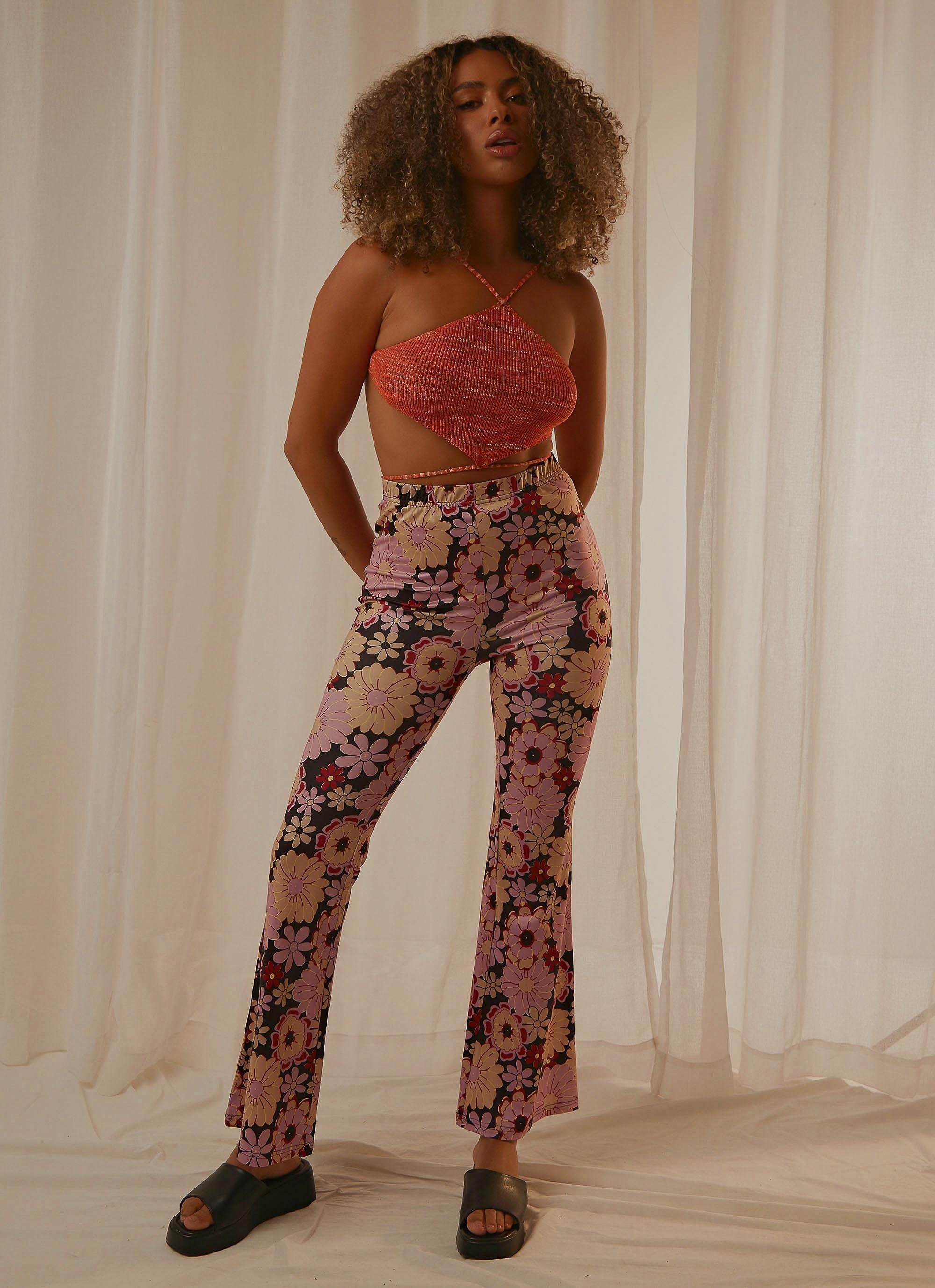 Disco Lovers Pants - Floral Print Female Product Image