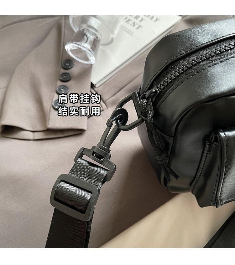 Flap Faux Leather Crossbody Bag Product Image