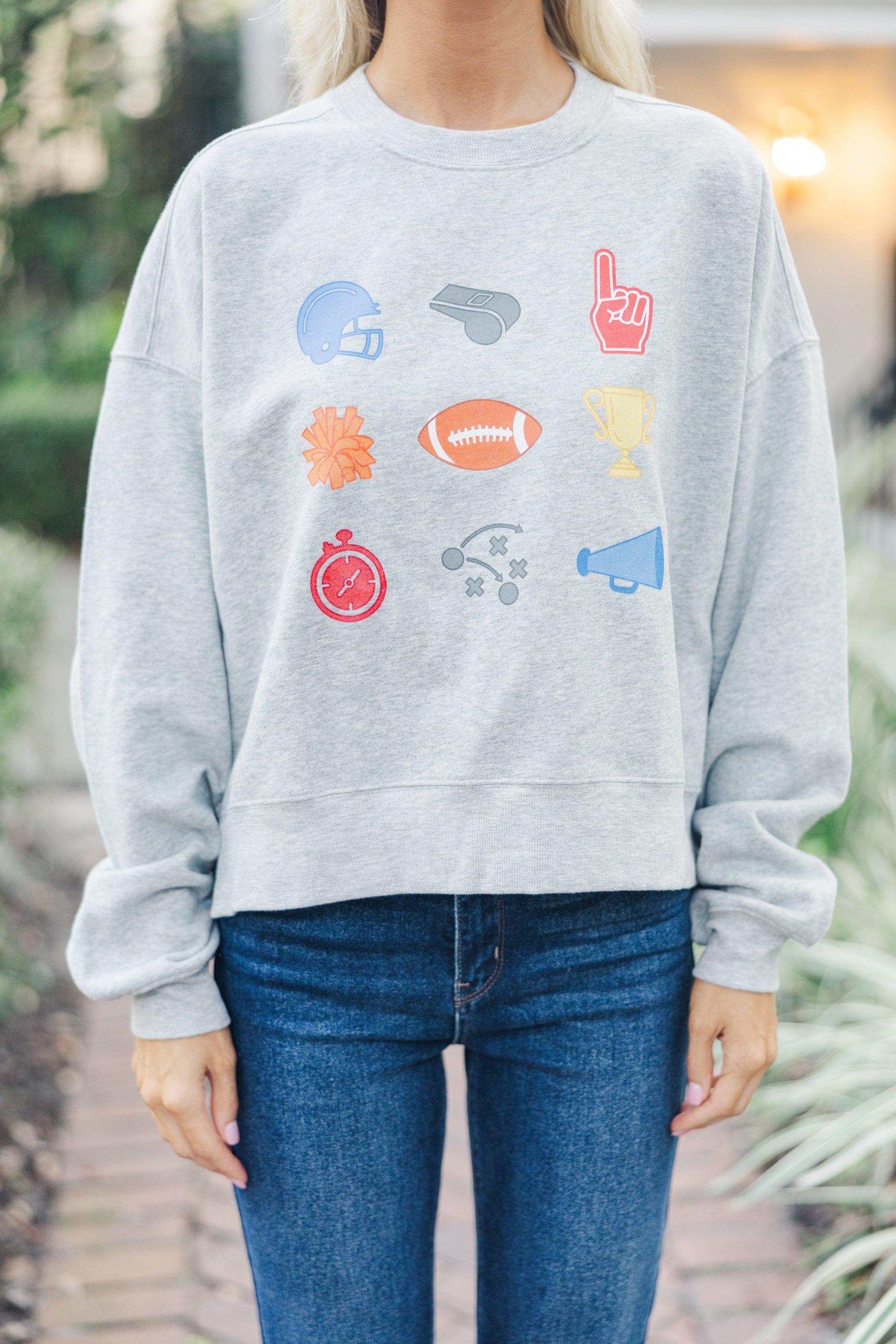 Game Day Icons Heather Grey Graphic Sweatshirt Female Product Image