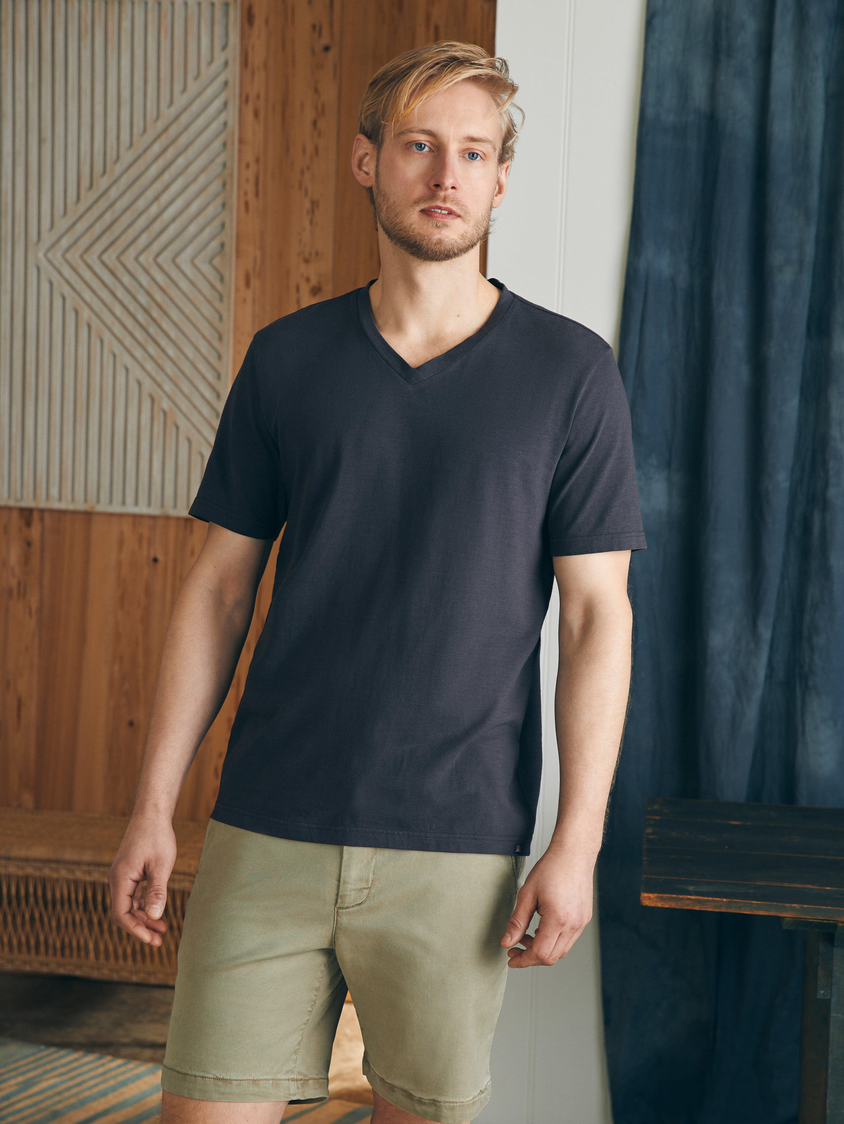 Sunwashed V-Neck Tee - Washed Black Male Product Image