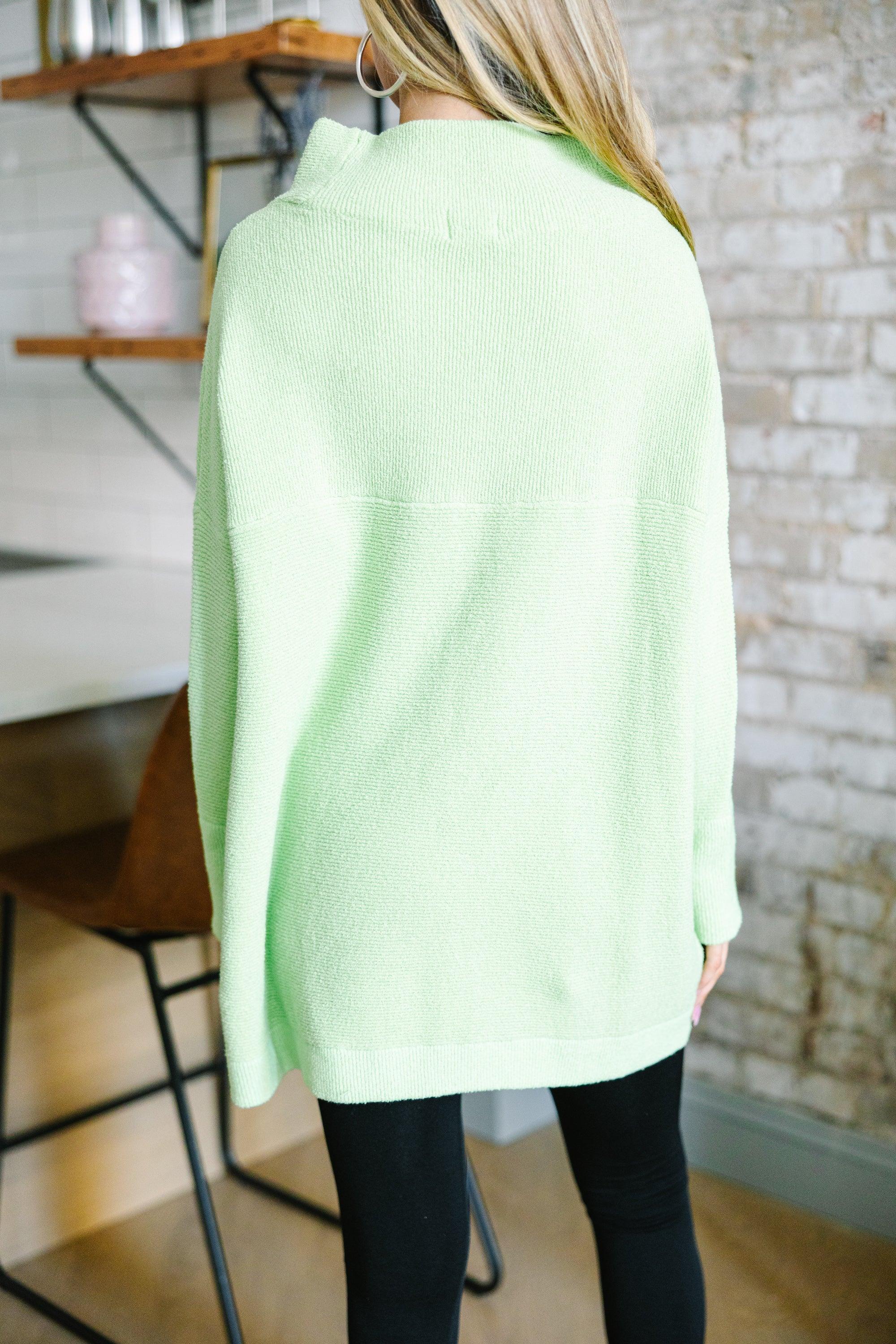 The Slouchy Pistachio Green Mock Neck Tunic Female Product Image