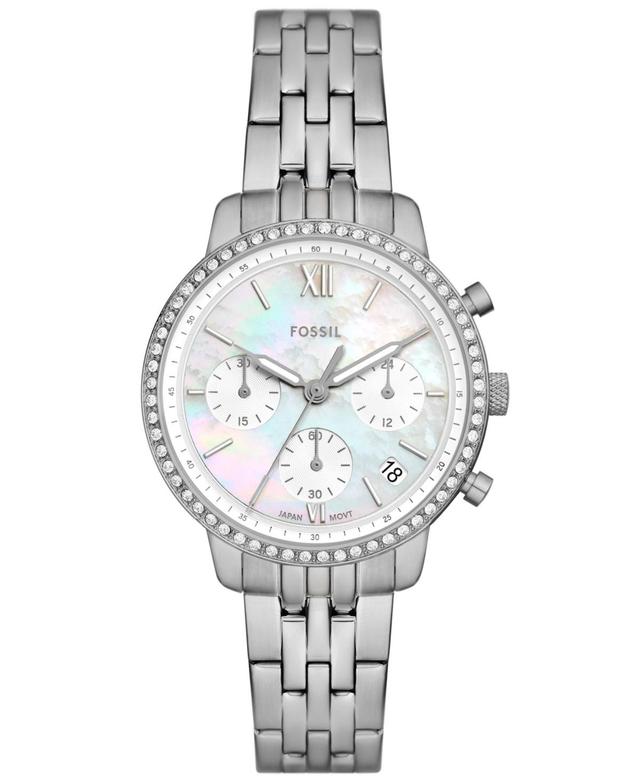 Fossil Womens Neutra Chronograph Stainless Steel Iridescent Dial Bracelet Watch Product Image