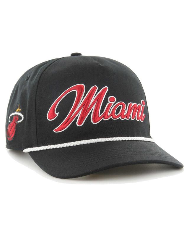 Mens 47 Brand Black Miami Heat Overhand Logo Hitch Adjustable Hat Product Image