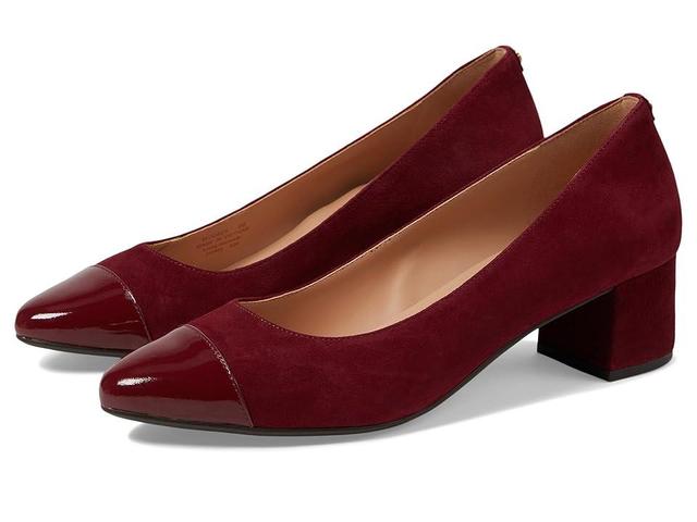 Cole Haan The Go-To Block Heel Pump 45MM (Black Cherry Suede) Women's Shoes Product Image