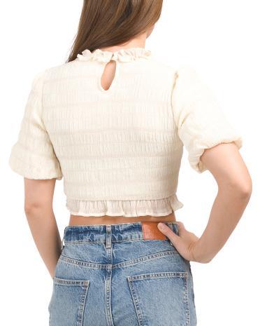 Short Sleeve Ruffle Crop Top for Women Product Image