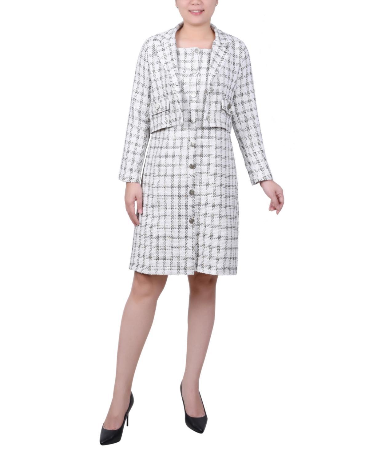 Ny Collection Petite Long Sleeve Tweed Jacket with Dress Set, 2 Piece Product Image