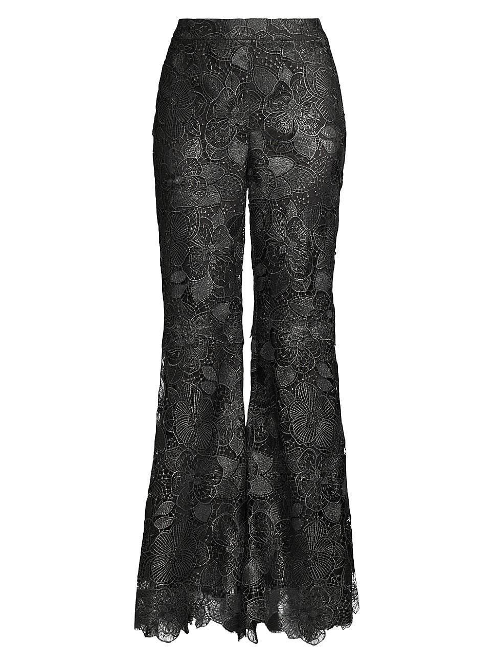 Womens Celia Floral Lace Flared Pants Product Image