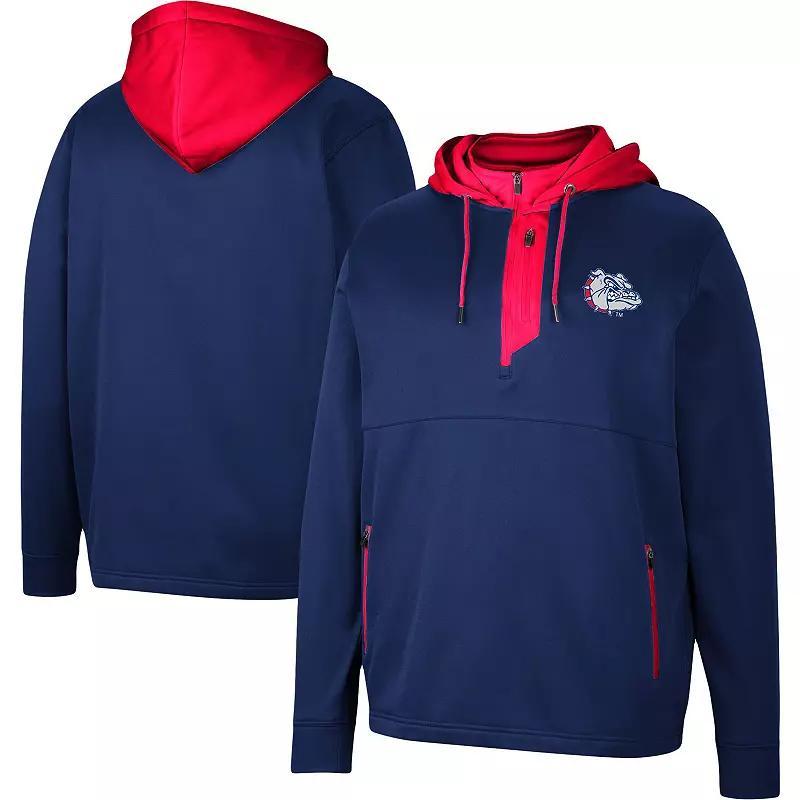 Mens Colosseum Navy Gonzaga Bulldogs Luge 3.0 Quarter-Zip Hoodie Zag Blue Product Image