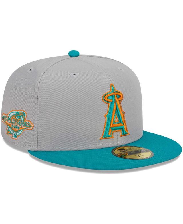 Mens New Era Gray Los Angeles Angels 59FIFTY Fitted Hat - Gray Product Image