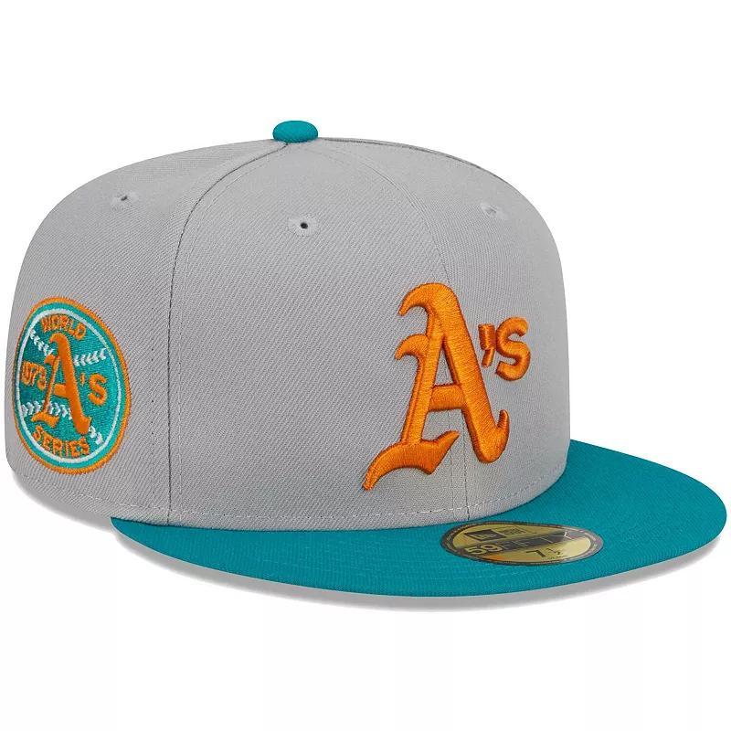 Mens New Era Gray/Teal Oakland Athletics 59FIFTY Fitted Hat Product Image