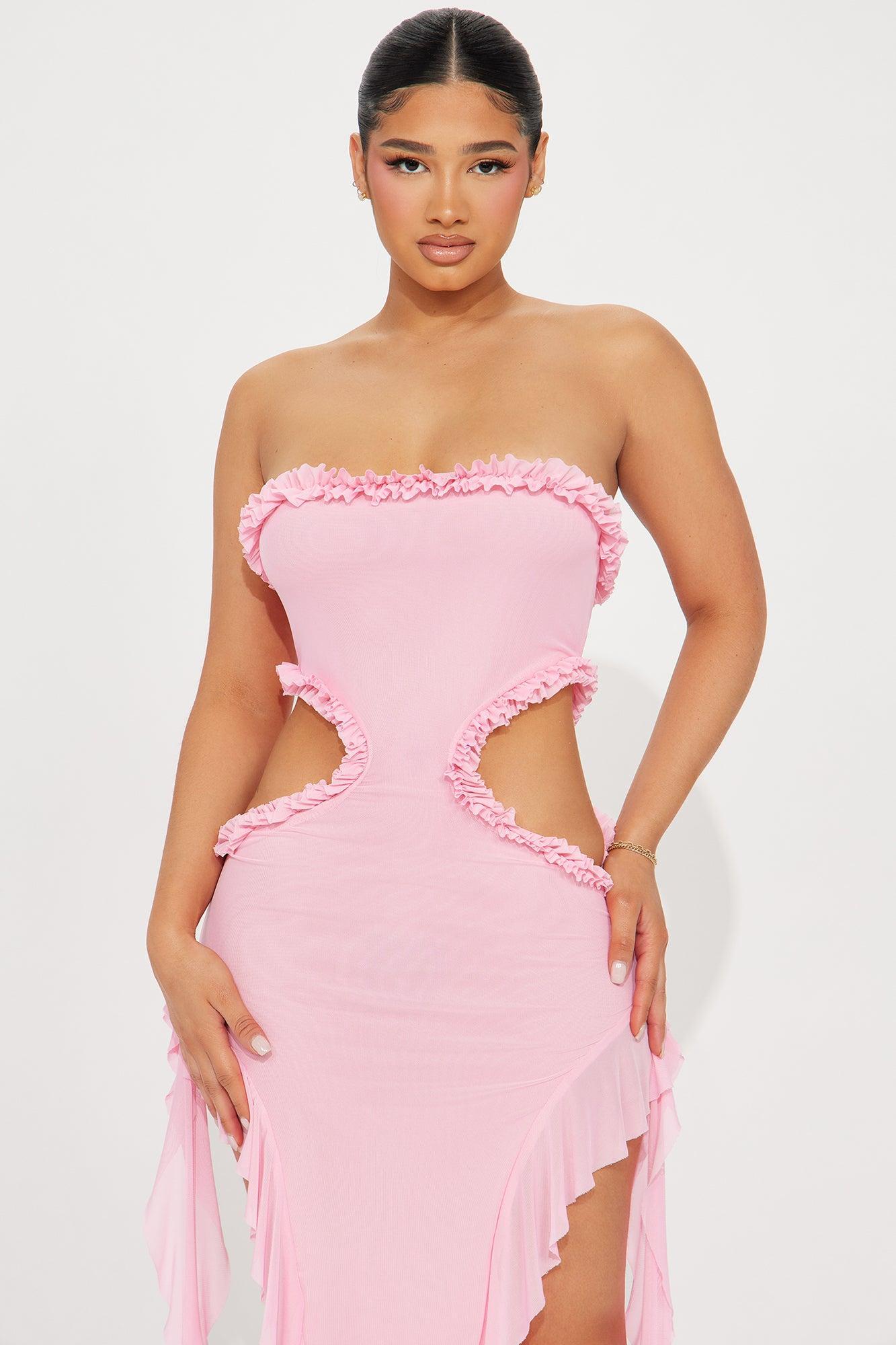 Speaking Of You Mesh Maxi Dress - Pink Product Image