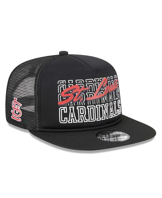 Mens New Era Black St. Louis Cardinals Street Team A-Frame Trucker 9FIFTY Snapback Hat Product Image