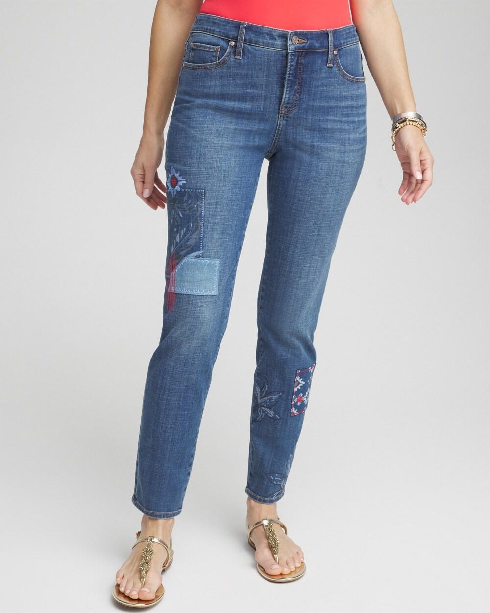 Women's Girlfriend Patchwork Ankle Jeans product image