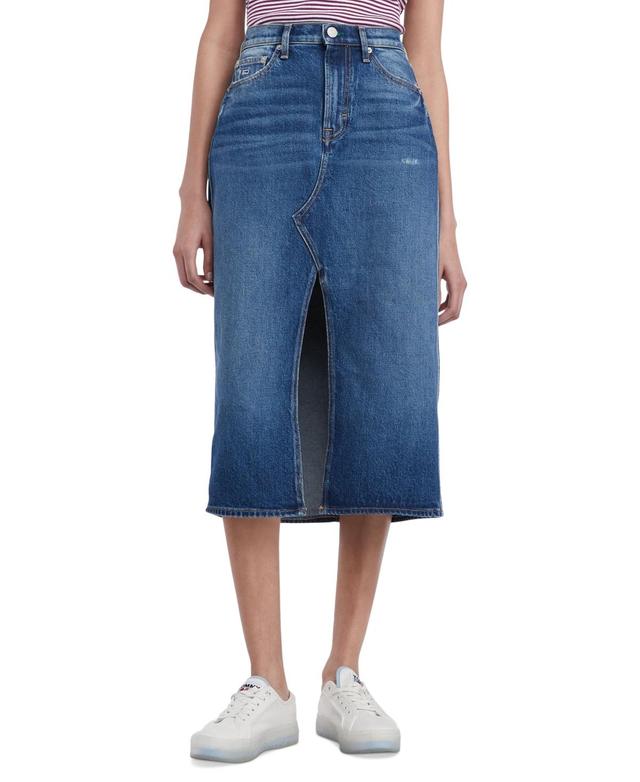 Women's Claire High-Waist Denim Midi Skirt  Product Image