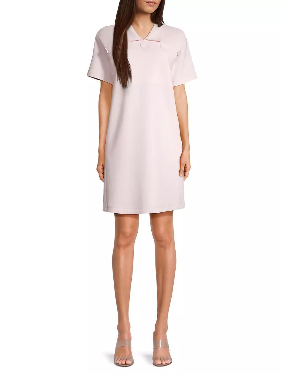 Button-Front Cotton-Blend Dress Product Image