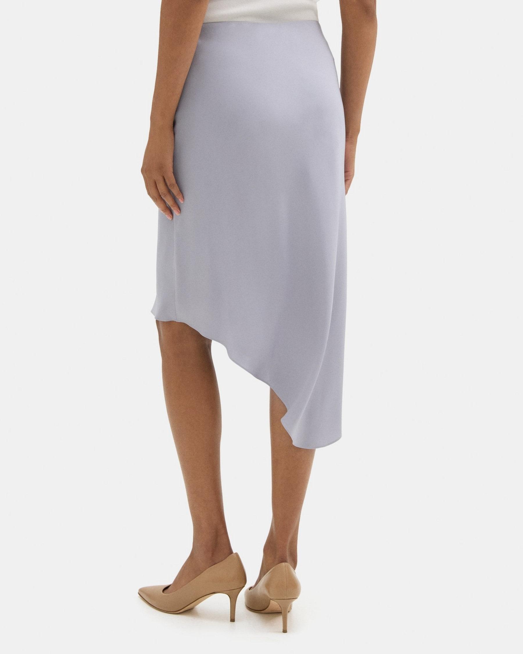 Asymmetrical Slip Skirt in Silk Georgette Product Image