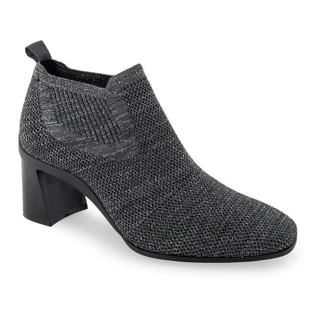 Aerosoles Canvas Womens Stretch Knit Ankle Boots Grey Knit Product Image