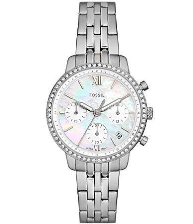 Fossil Womens Quartz Silver-tone Stainless Steel Watch 36mm - Silver-Tone Product Image