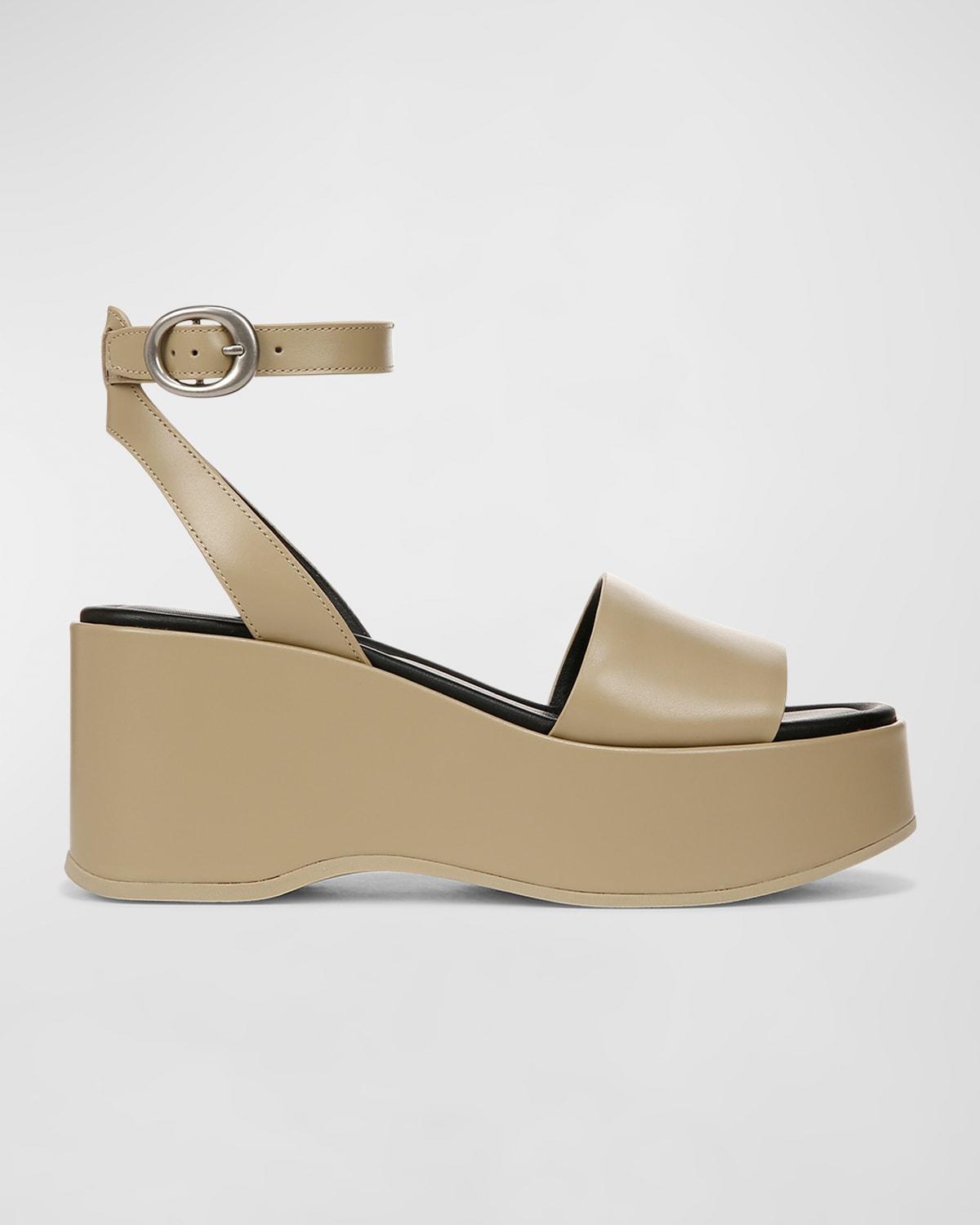 Women's Phillipa Leather Platform Ankle Strap Sandals In Doe Product Image