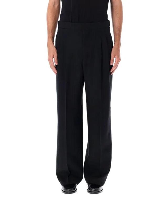 AMI ALEXANDRE MATTIUSSI Straight Wool Gabardine Cargo Pants In Black Product Image