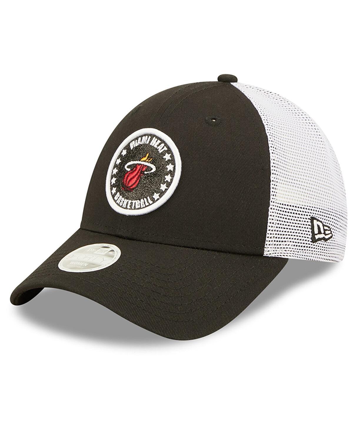 Womens New Era /White Miami Heat Glitter Patch 9FORTY Snapback Hat Product Image