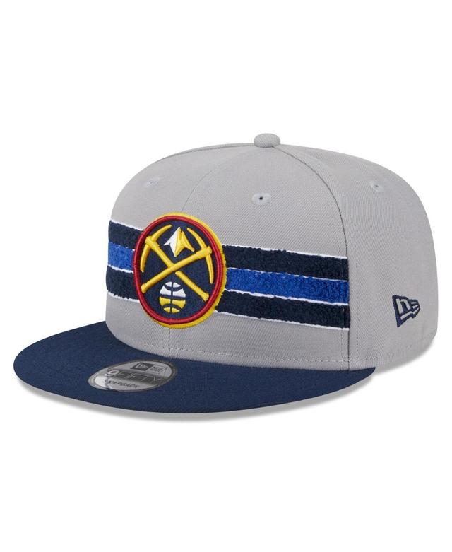 Mens New Era Gray Denver Nuggets Chenille Band 9FIFTY Snapback Hat Product Image