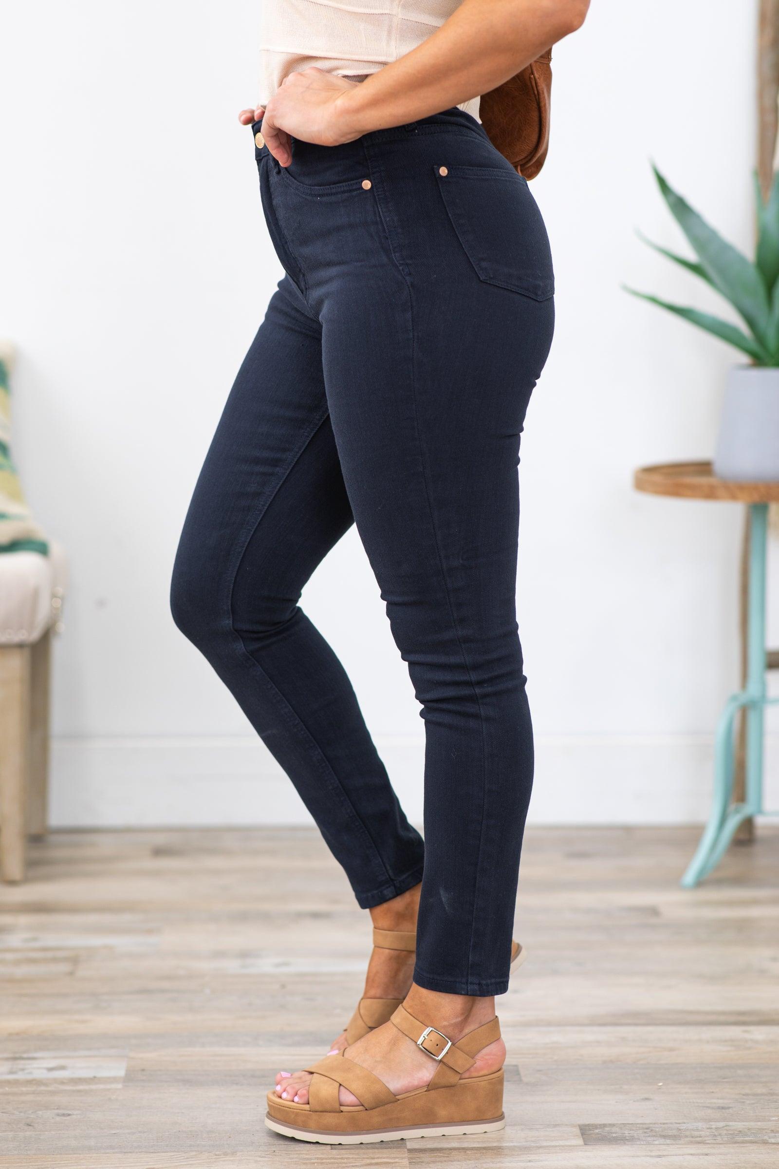 Judy Blue Navy Tummy Control Skinny Jeans Product Image