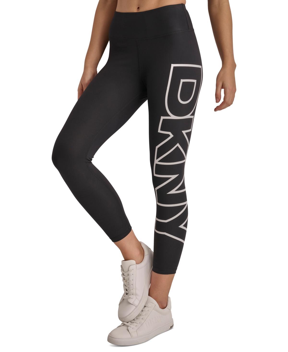 Dkny Sport Womens High-Rise Logo Graphic 7/8 Leggings - Black Product Image