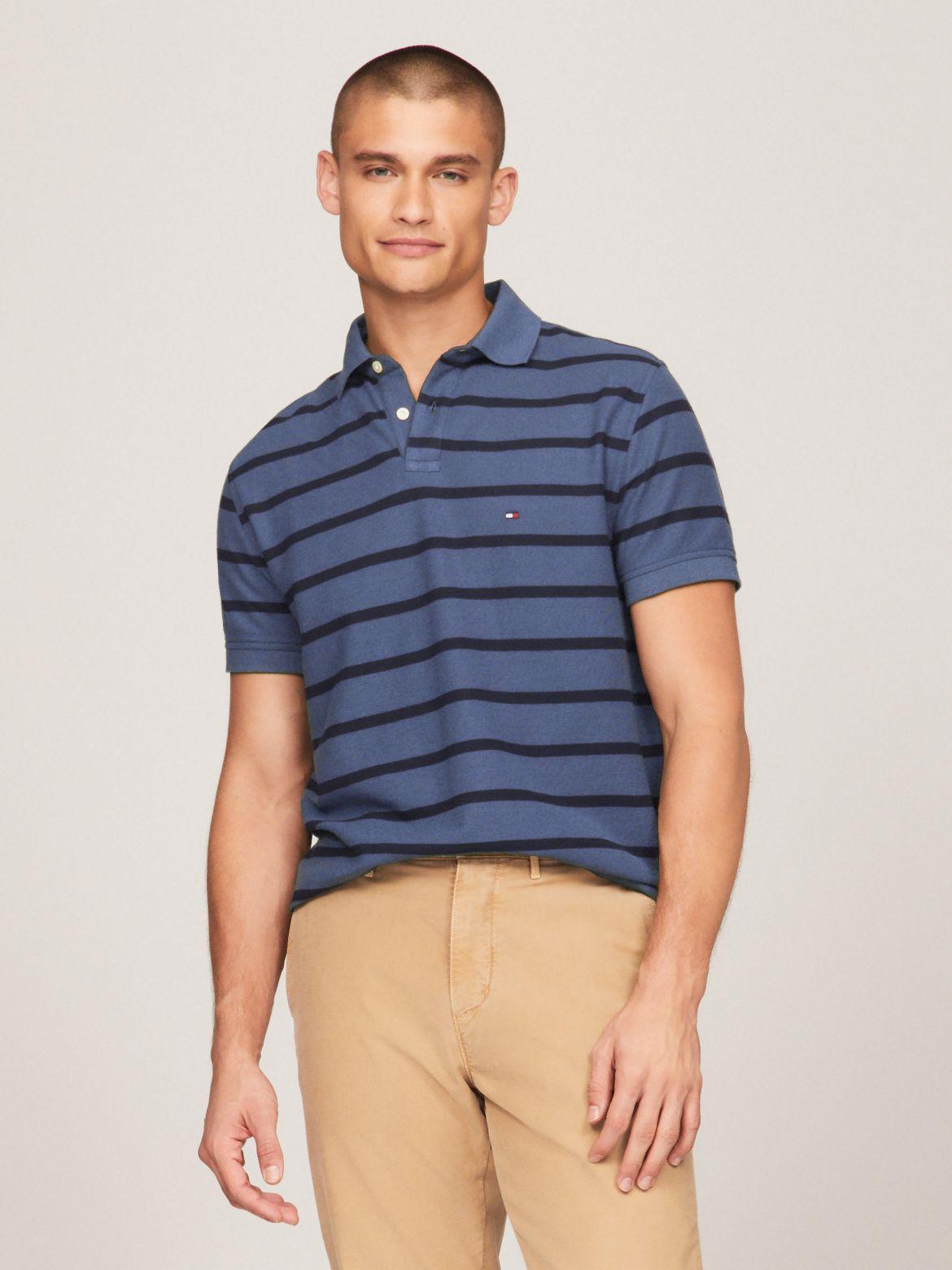 Tommy Hilfiger Men's Stripe Regular Fit Wicking Polo Product Image