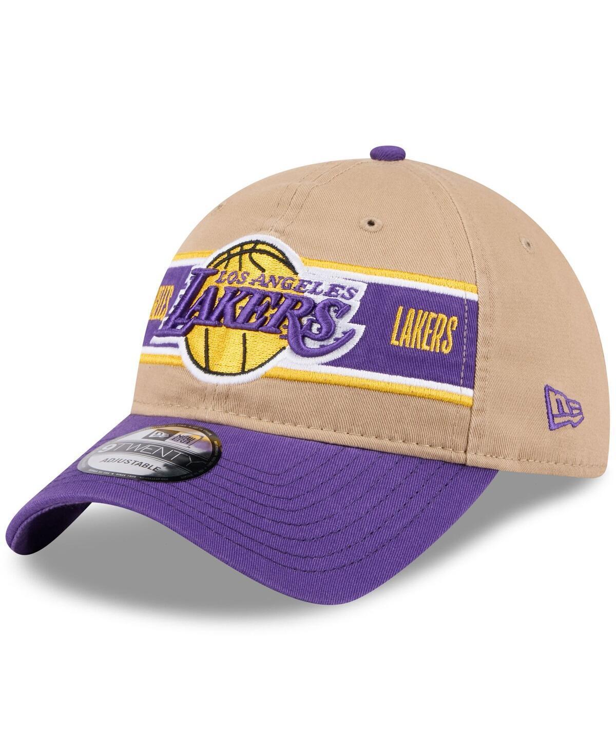 Mens New Era Tan/Purple Los Angeles Lakers 2024 NBA Draft 9TWENTY Adjustable Hat Product Image