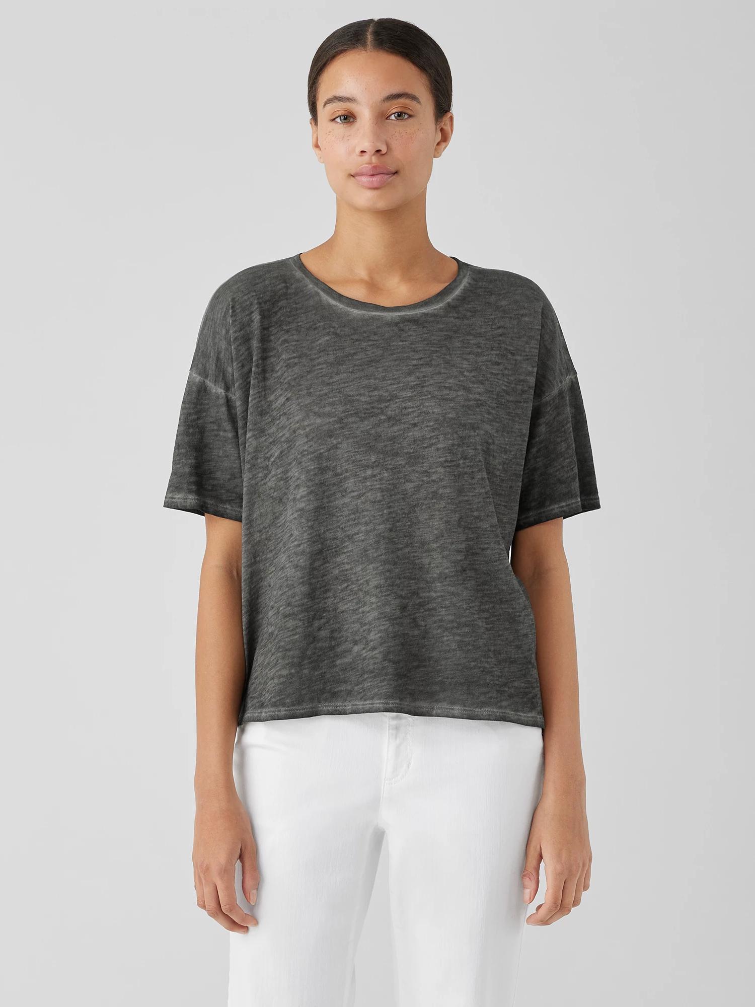 EILEEN FISHER Organic Cotton Hazy Slub Teefemale Product Image