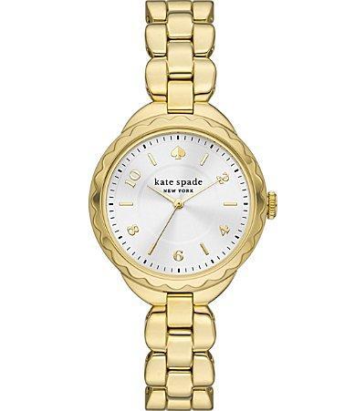 kate spade new york Womens Morningside Three-Hand Gold Stainless Steel Bracelet Watch Product Image