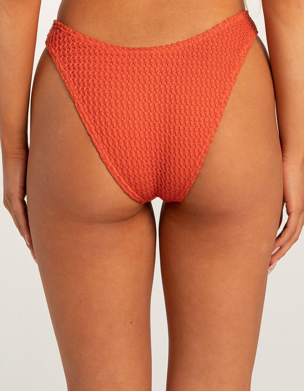 FULL TILT Cheekier High Leg Crochet Bikini Bottoms Product Image