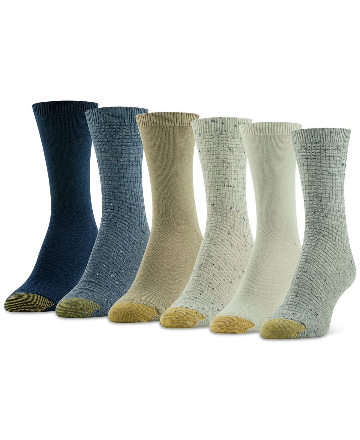 Womens GOLDTOE 6-Pack Waffle Knit Crew Socks Product Image