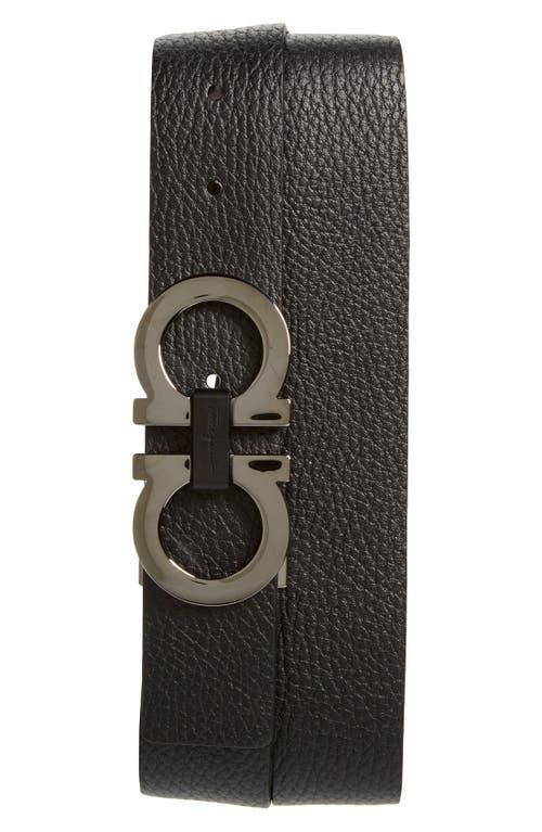 Men's Reversible Leather Double-Gancio Belt Product Image