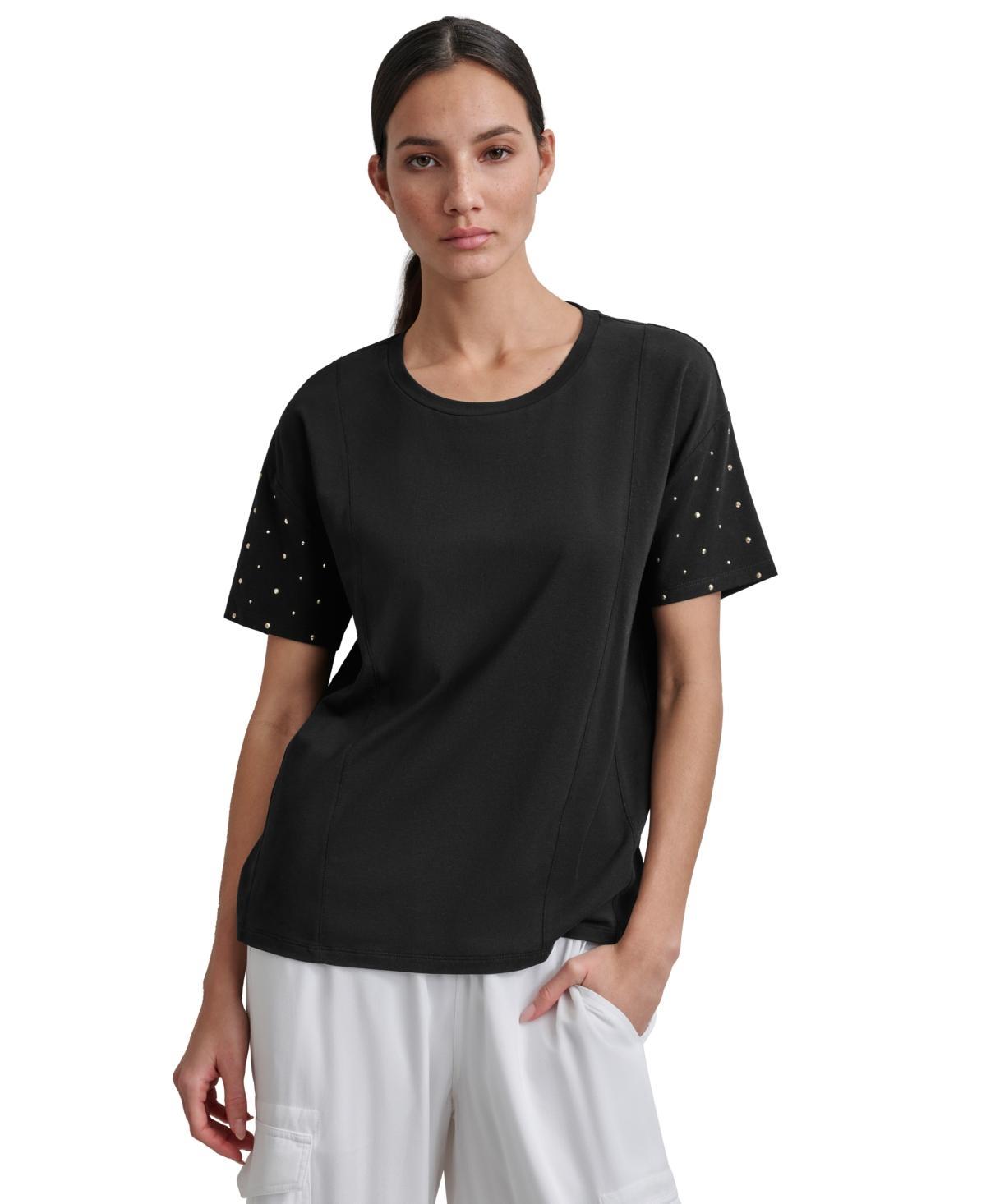 Women's Crewneck Embellished-Dolman-Sleeve Top product image