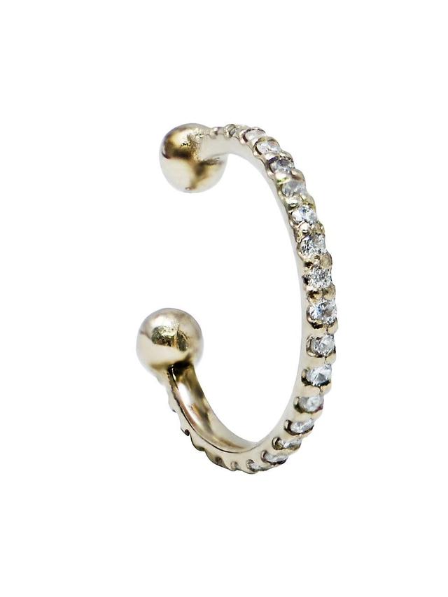 Womens Classique 14K White Gold & 0.12 TCW Diamond Ear Cuff Product Image