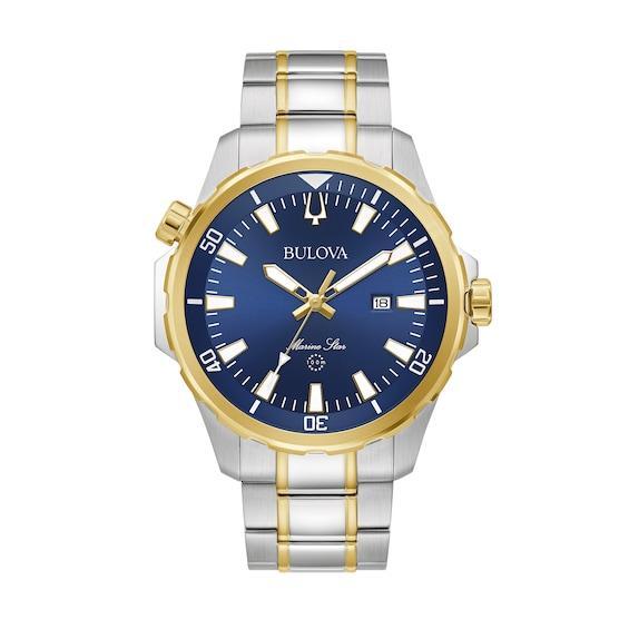 Men's Bulova Marine Star Two-Tone Watch with Blue Dial (Model: 98B384) Product Image