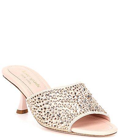 kate spade new york Malibu Leather Rhinestone Embellished Mules Product Image