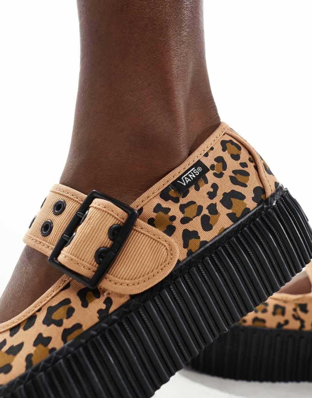 Vans Mary Jane Creepers in leopard print Product Image