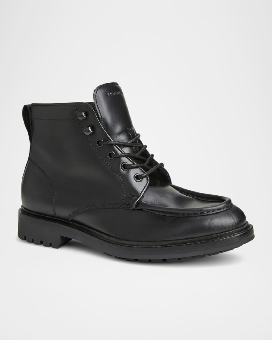 Mens Scotty Faux Fur-Lined Leather Lace-Up Boots product image